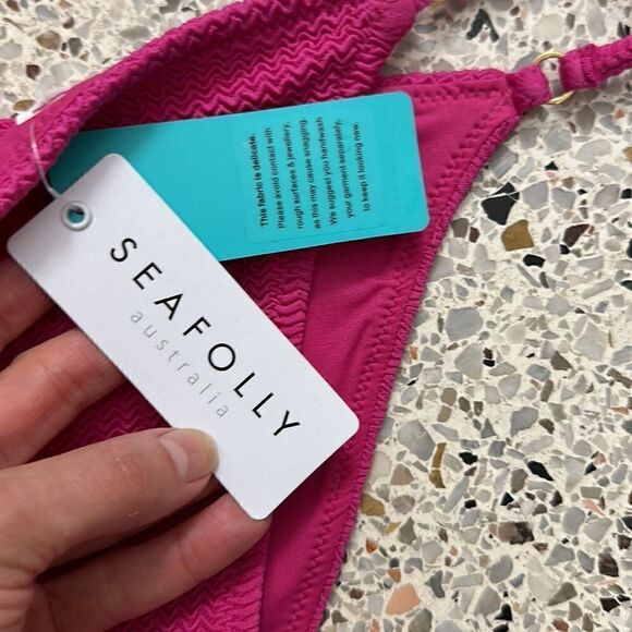 NWT Seafolly pink Seadive rio tie bottom US 2 AU 6 fuchsia - Picture 4 of 6
